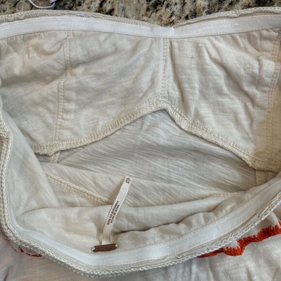 FREE PEOPLE Float On Ruffle Crop Tube Top Shirt XS Ivory boho festival ruffle - Picture 11 of 11